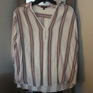 White with multi colored strips blouse!!